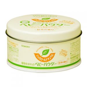 wakodo和光堂婴儿爽身粉绿茶宝宝痱子粉 120g
