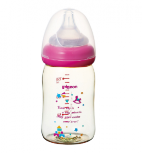 清仓特价！！日本本土贝亲宽口径奶瓶PPSU 160ML 粉色积木